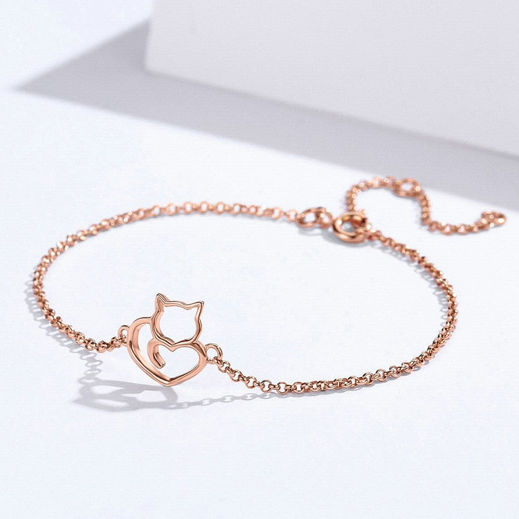 Cat Heart Bracelet