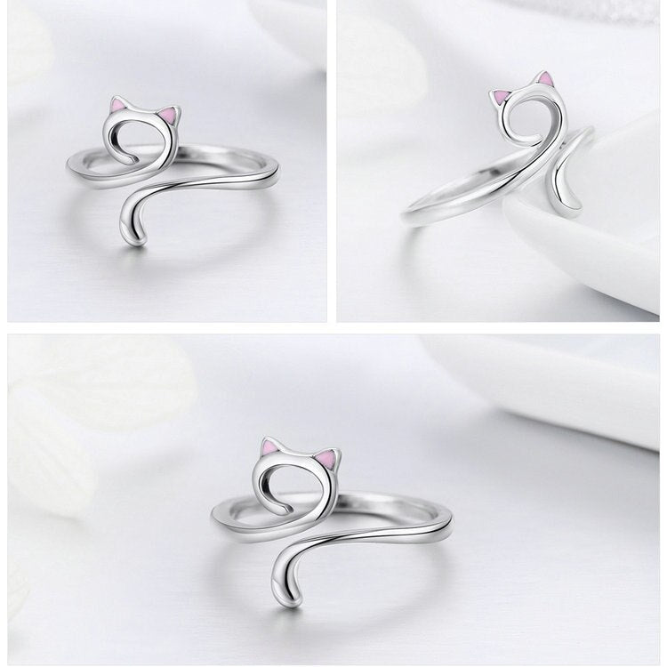 Cat & Moon Ring