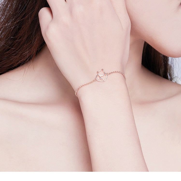 Cat Heart Bracelet