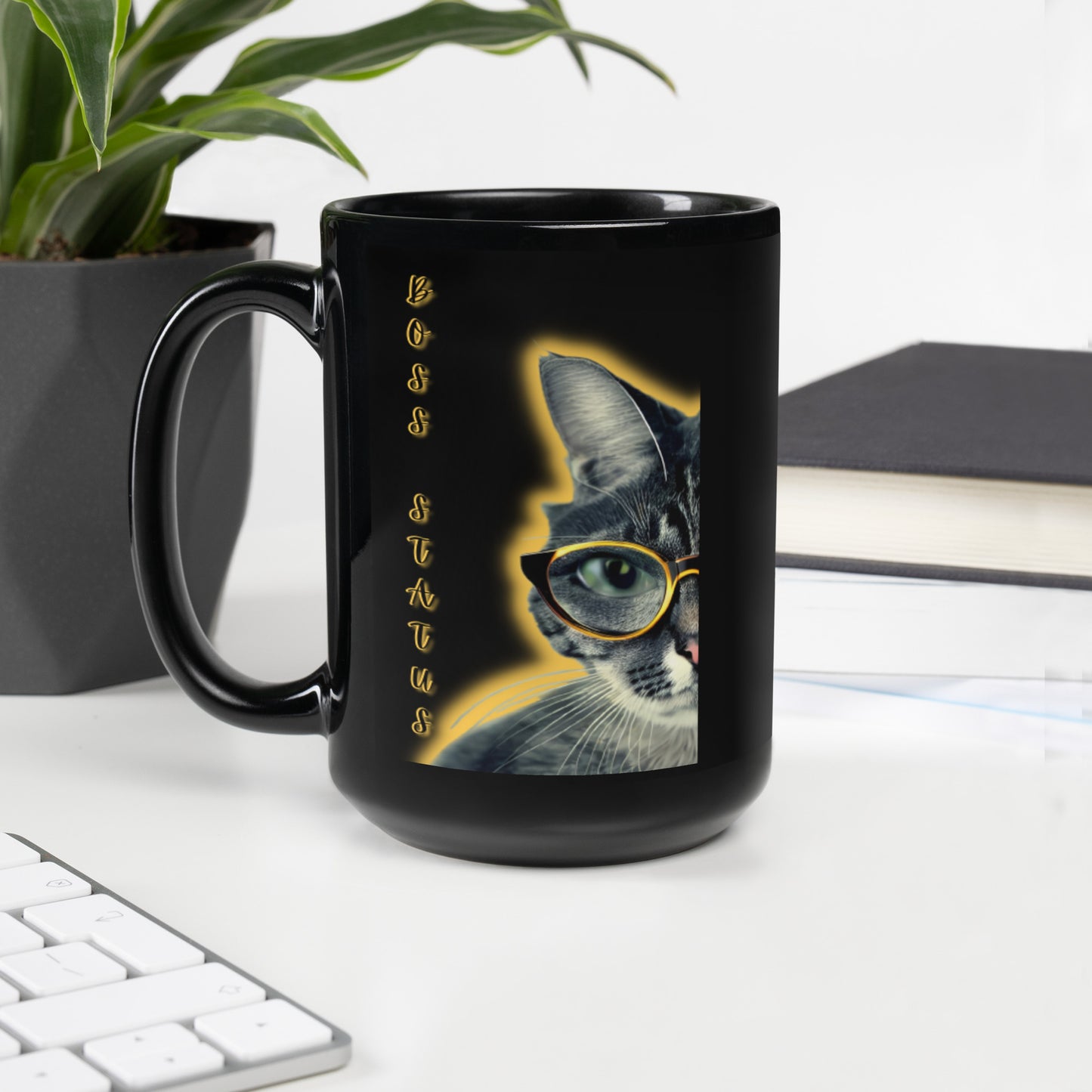 Glossy "Boss Status" Mug in Black
