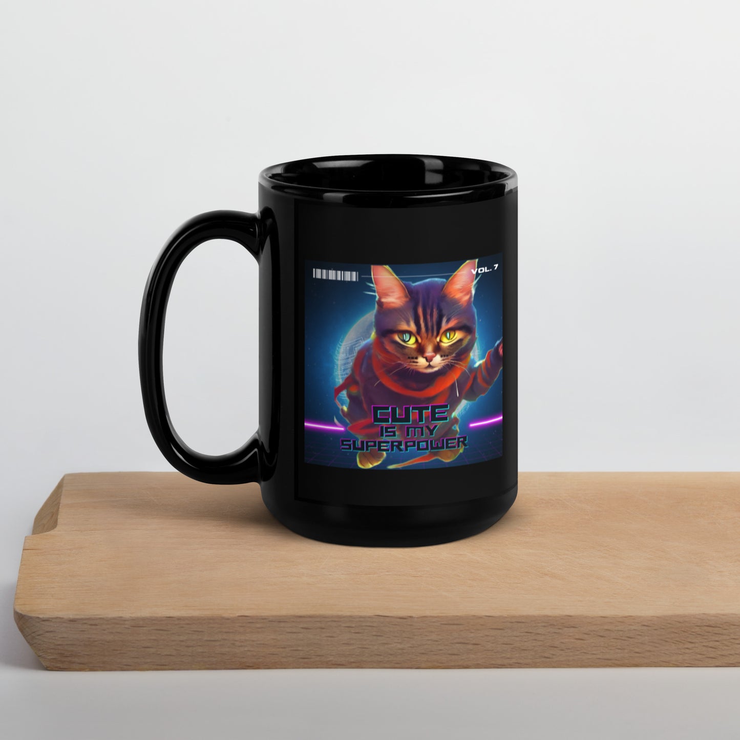 Glossy "Superpower" Mug in Black