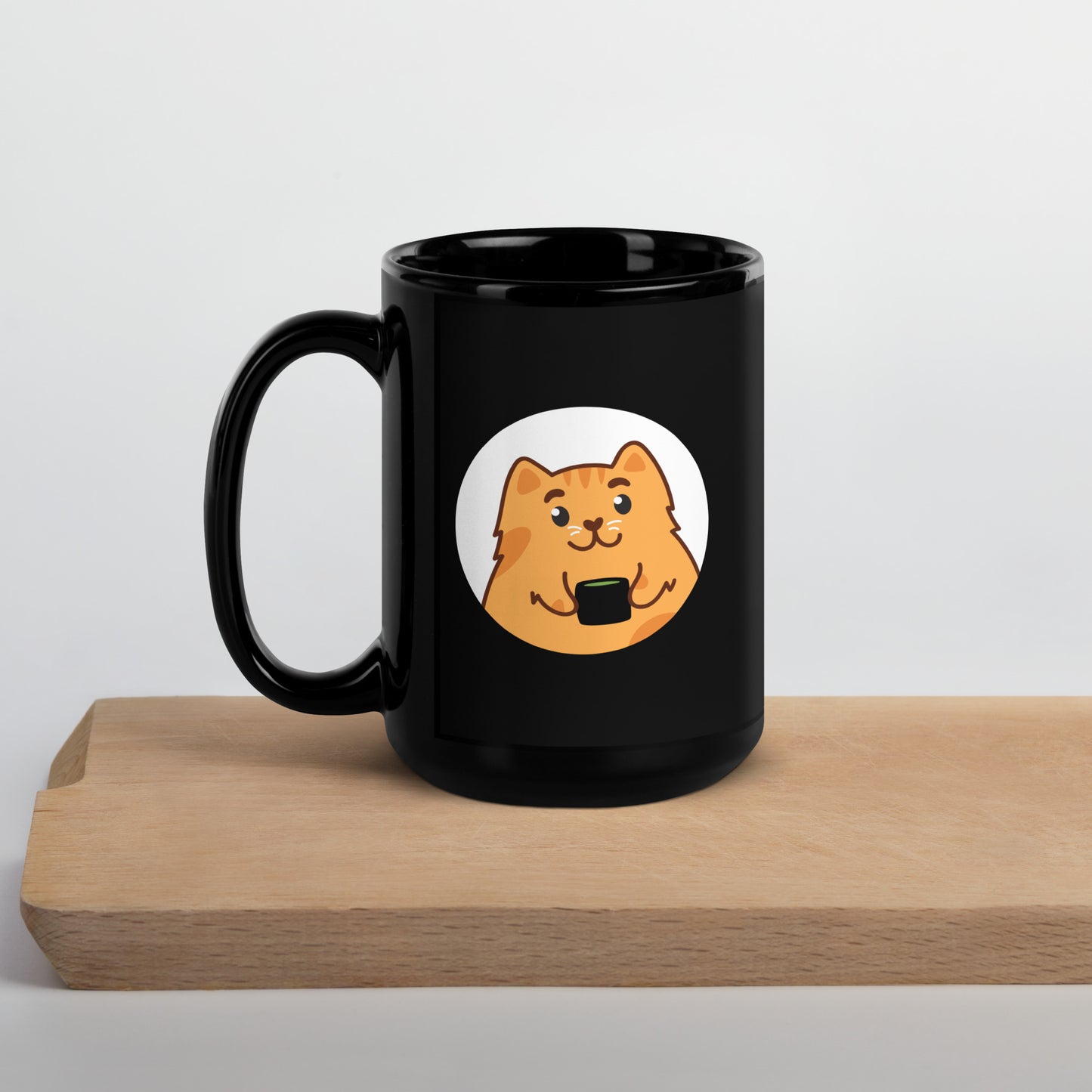 Catfé Mascot Mug in Black