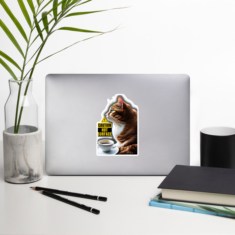 "Cautious Kitty" Sticker