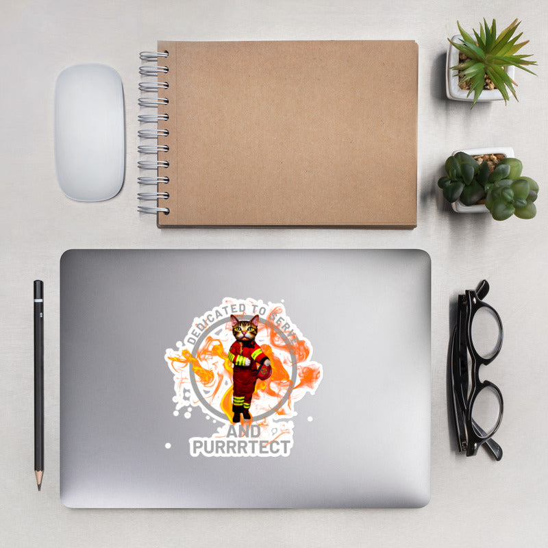 "Feline Firefighter" Sticker