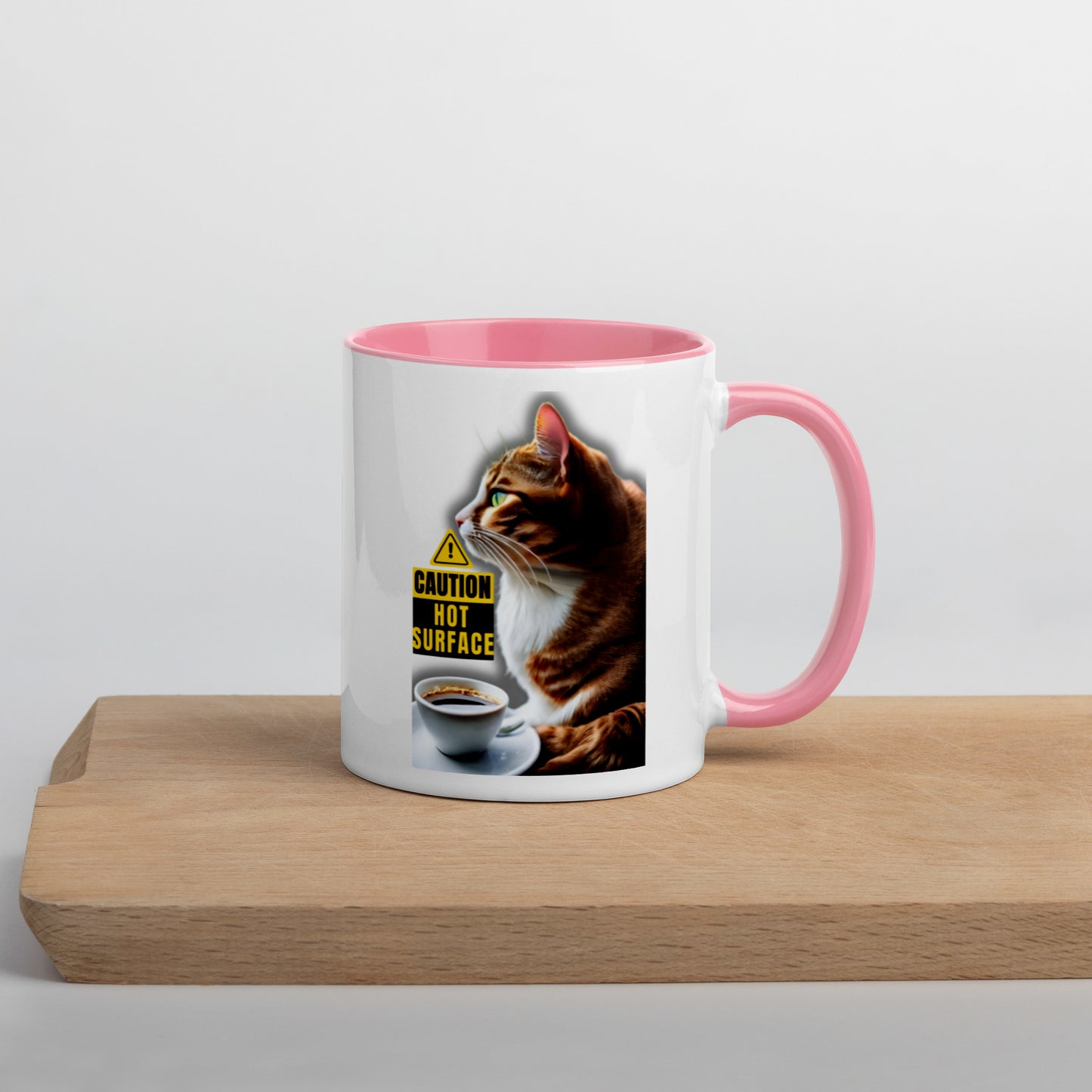 Colorful "Cautious Kitty" Mug