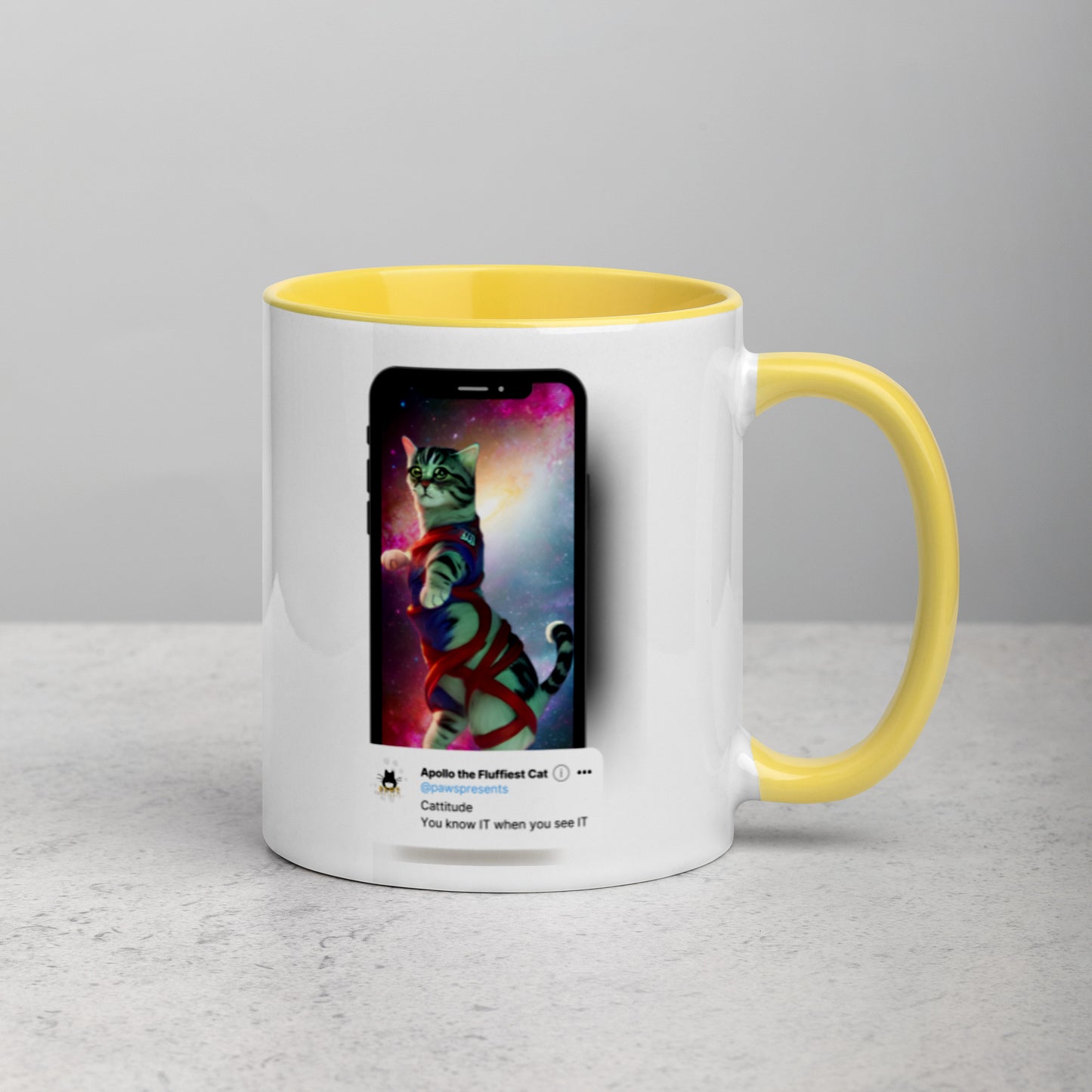 Colorful "Cattitude" Mug