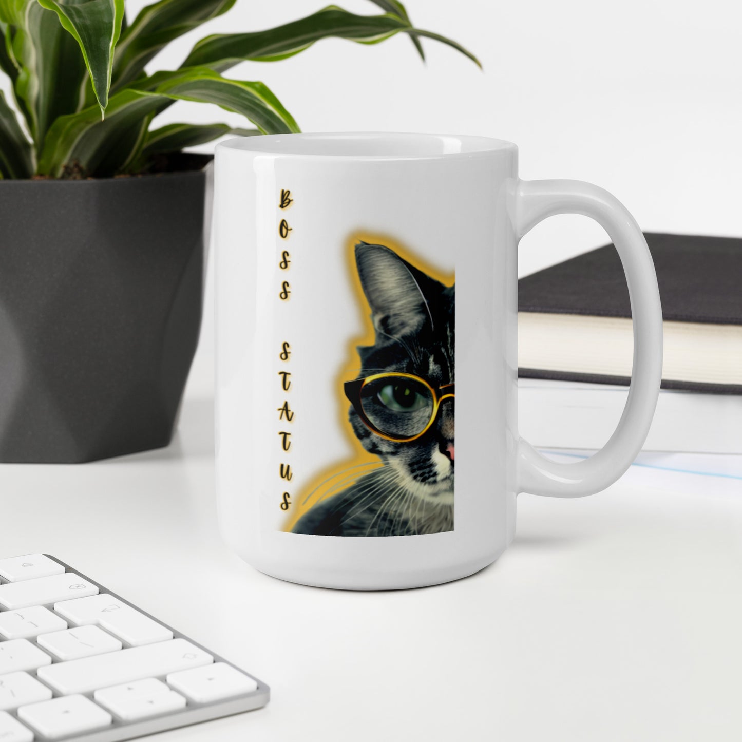 Glossy “Boss Status” Mug in White
