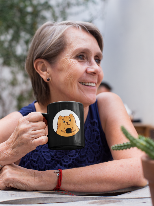 Catfé Mascot Mug in Black