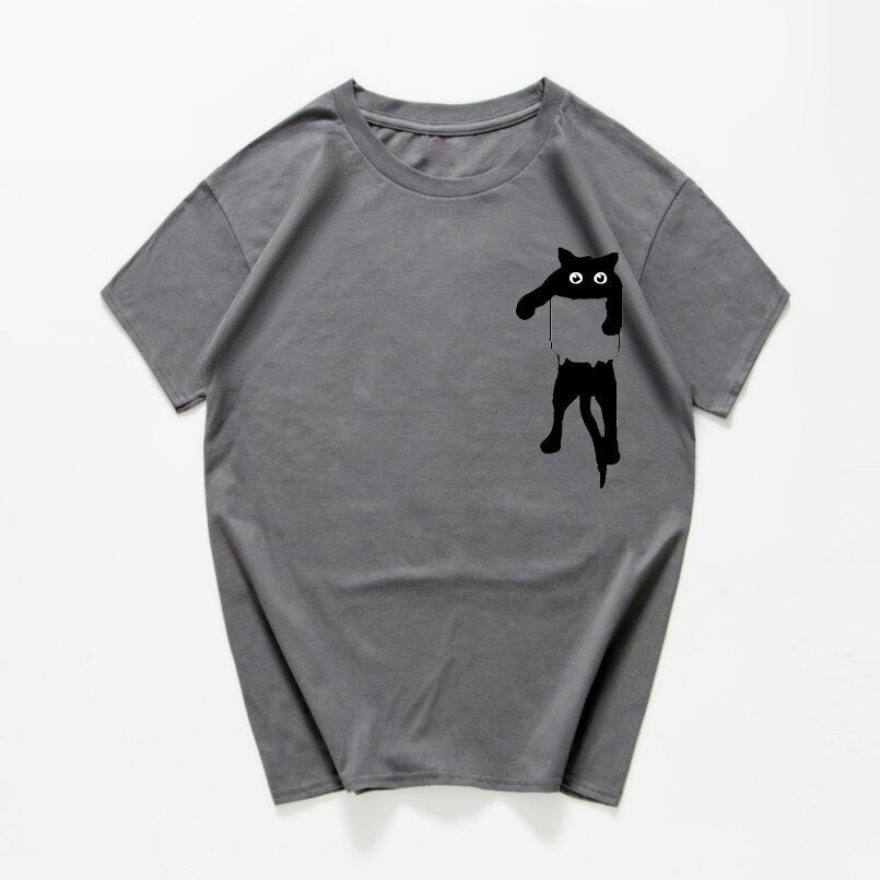 Hanging Cat Printed Tee