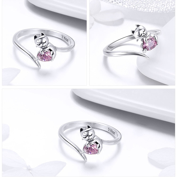 Cat & Moon Ring