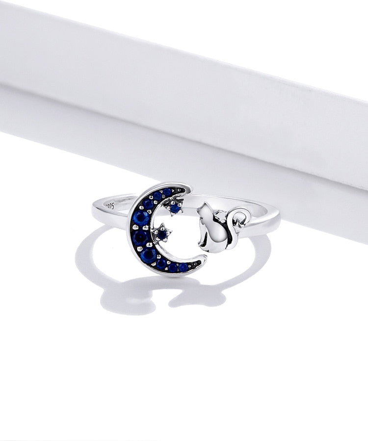 Cat & Moon Ring
