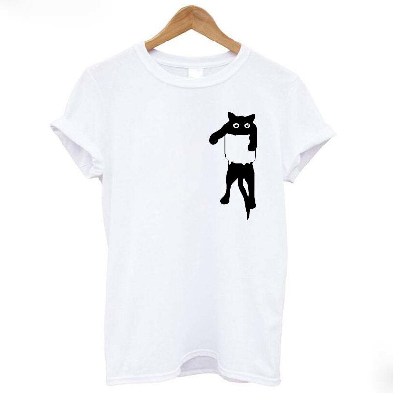 Hanging Cat Printed Tee