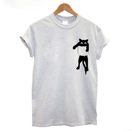 Hanging Cat Printed Tee