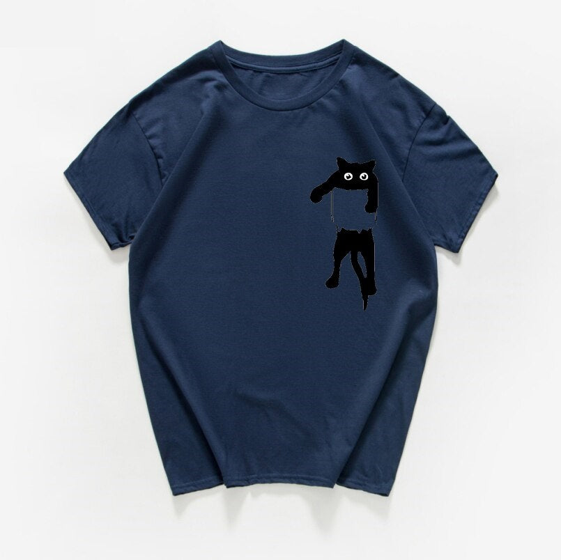 Hanging Cat Printed Tee