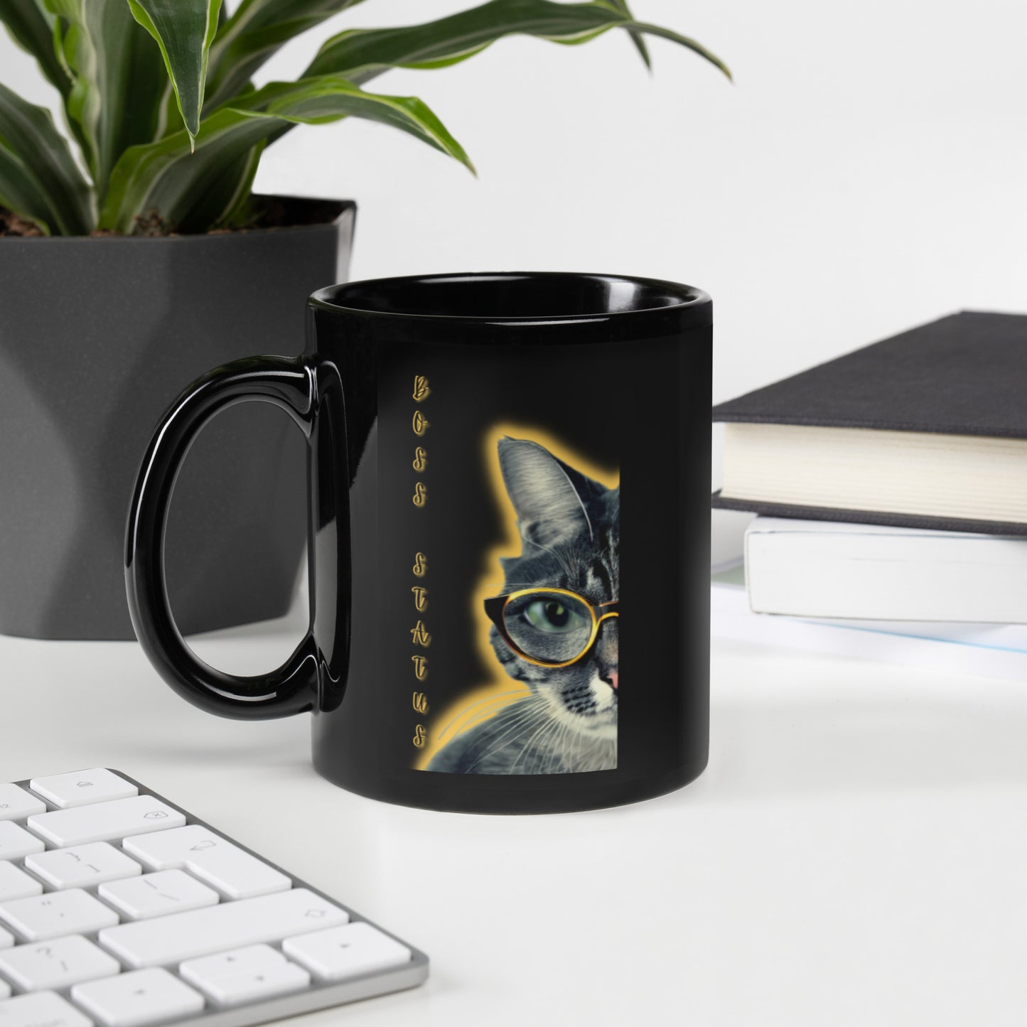 Glossy "Boss Status" Mug in Black