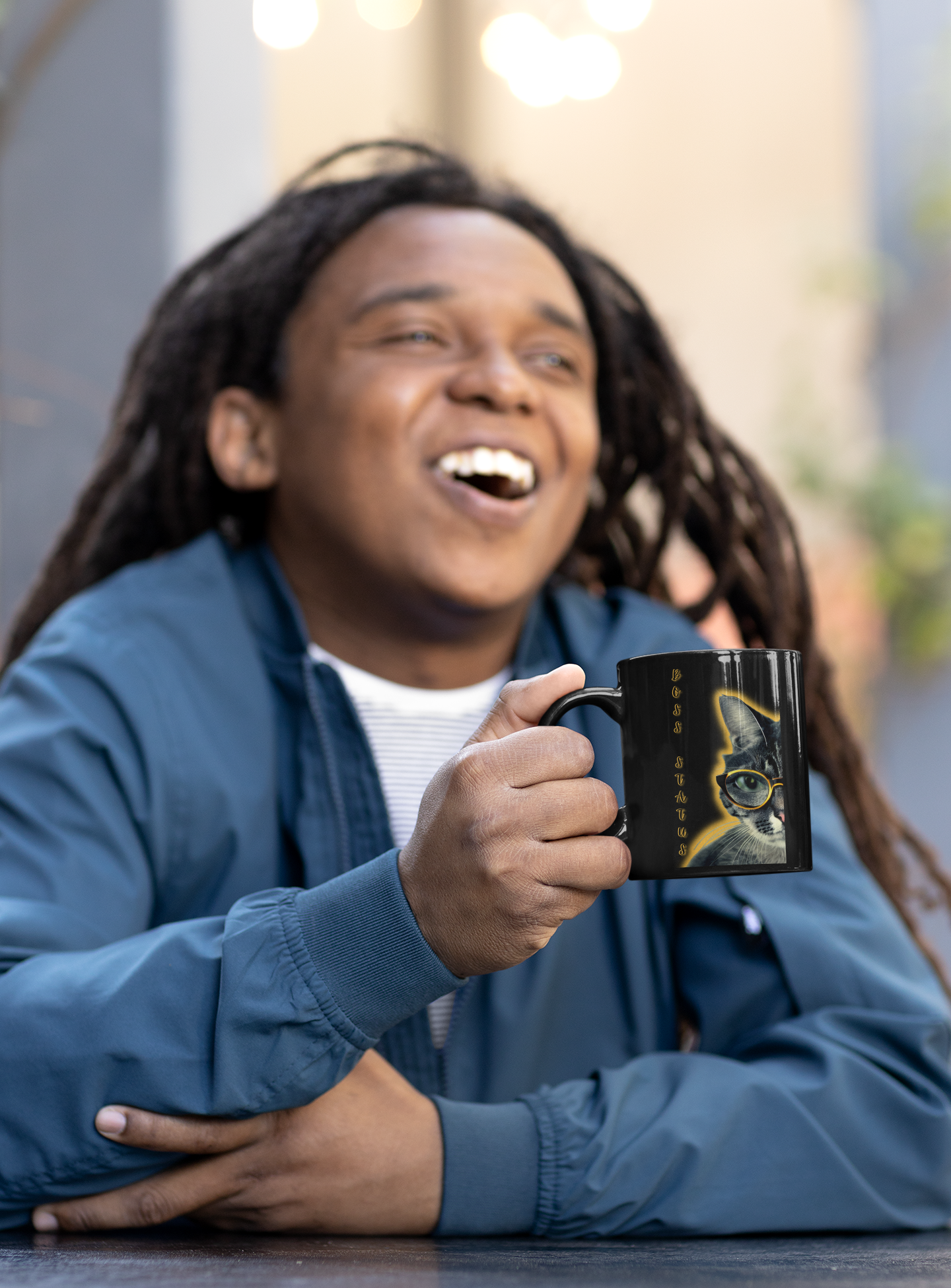 Glossy "Boss Status" Mug in Black