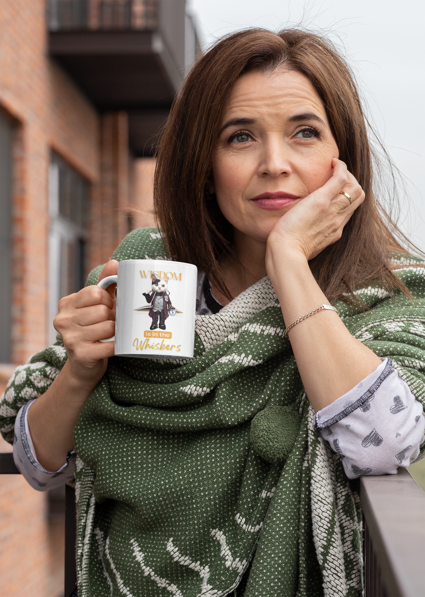 Glossy "Whiskers" Mug in White