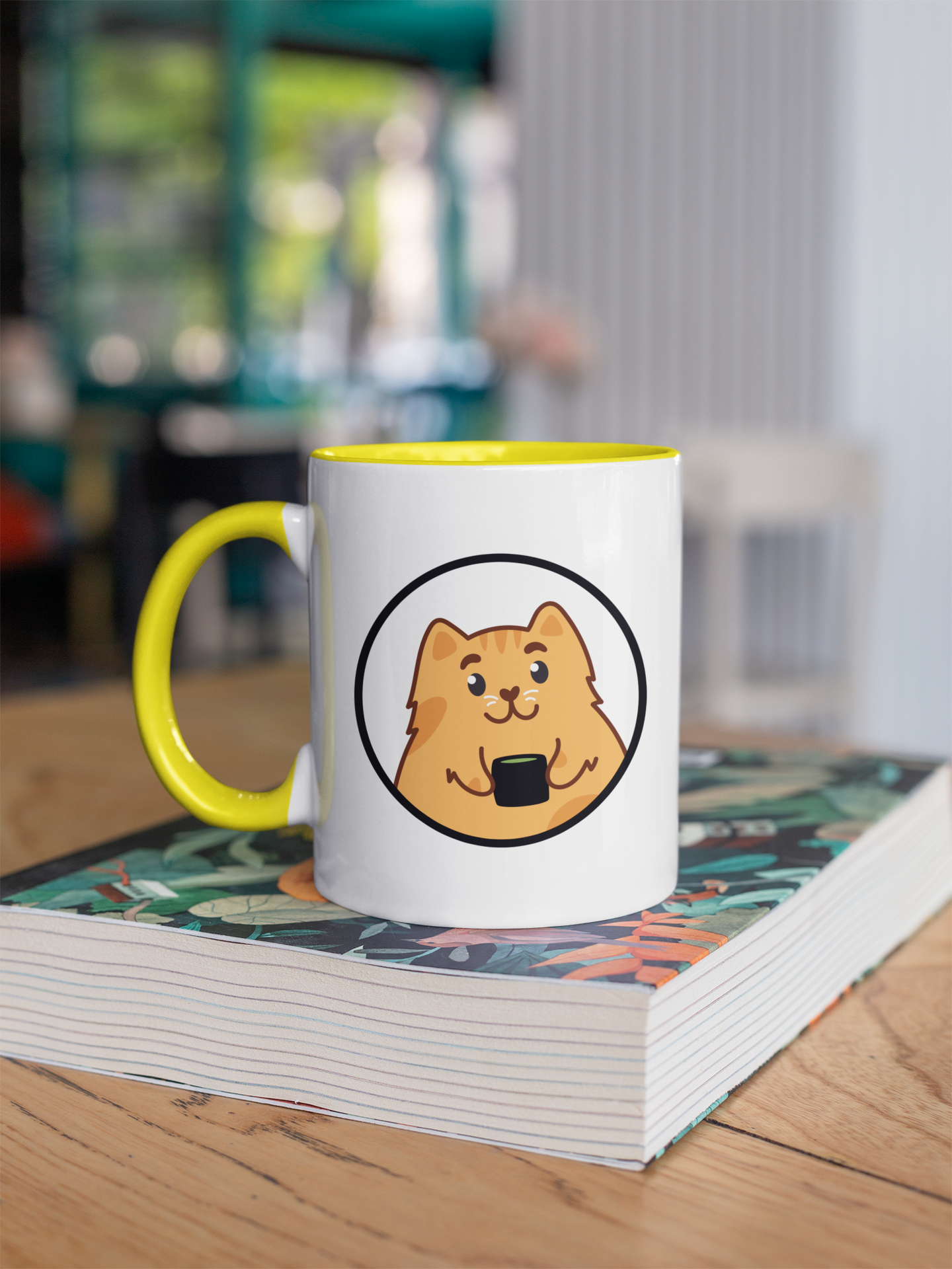Colorful Catfé Mascot Mug