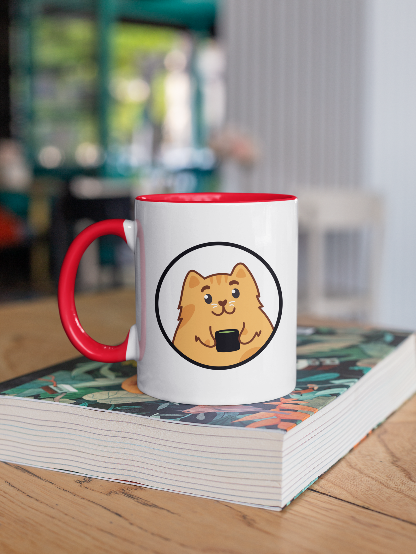 Colorful Catfé Mascot Mug