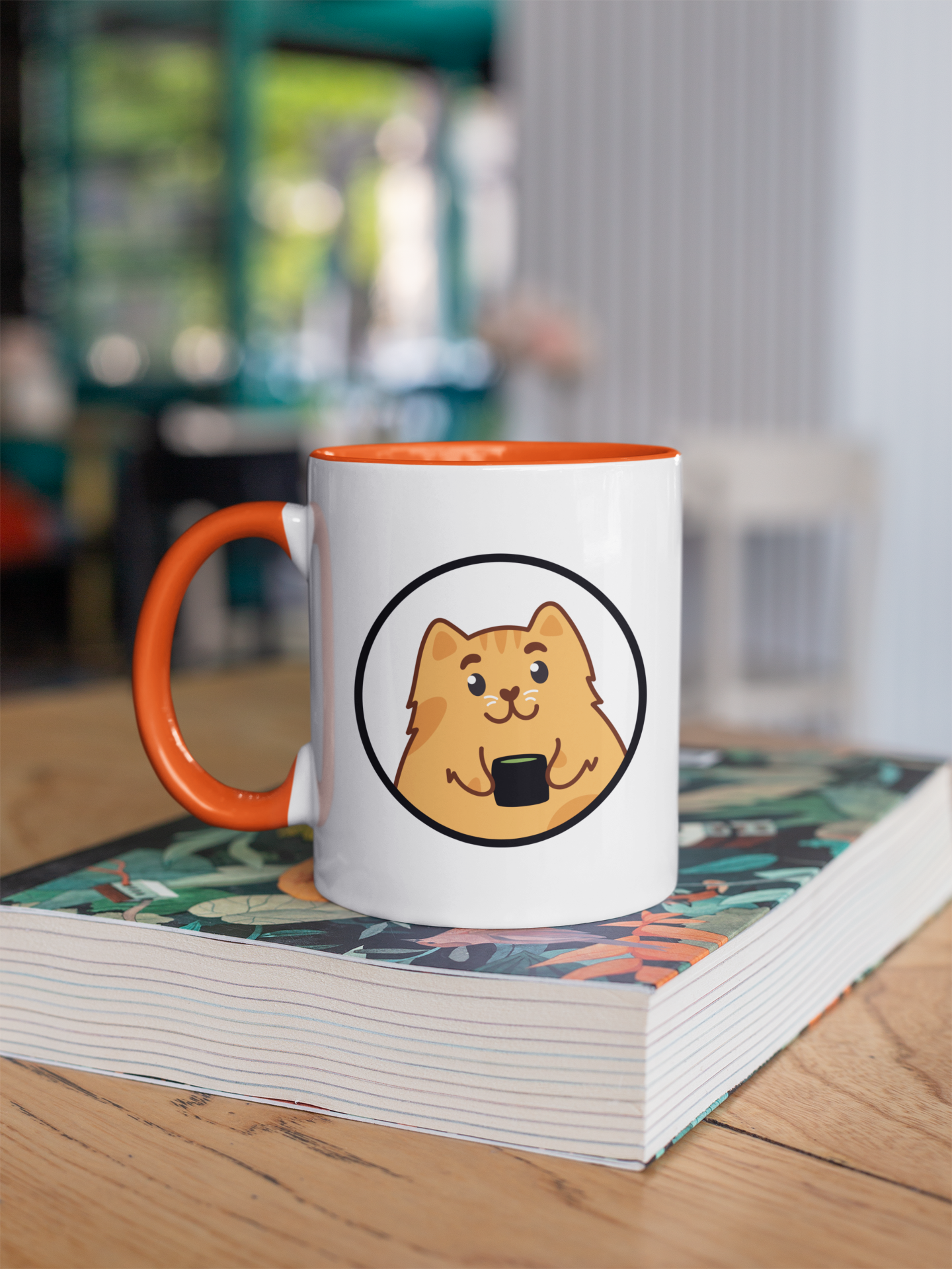 Colorful Catfé Mascot Mug