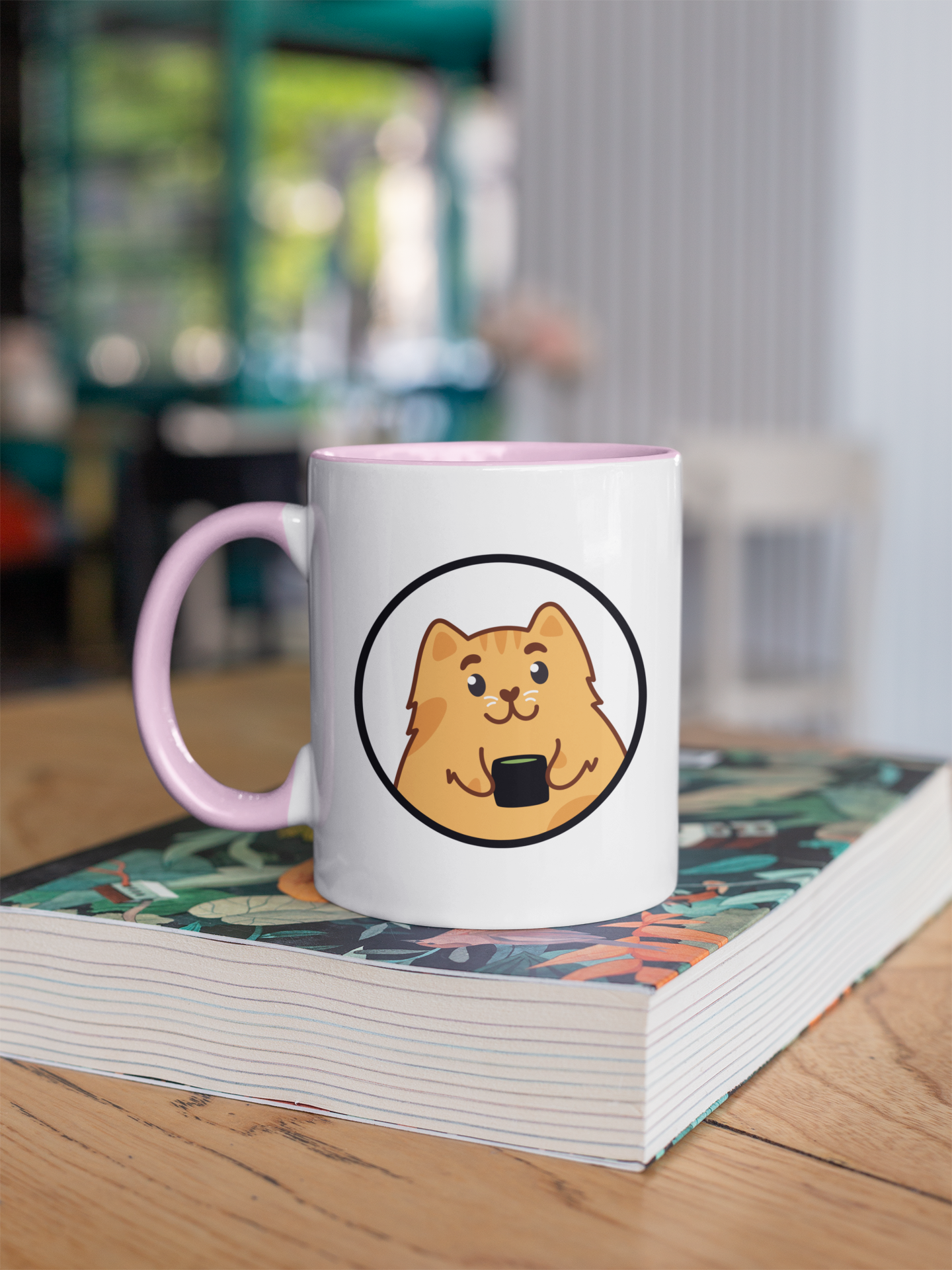 Colorful Catfé Mascot Mug