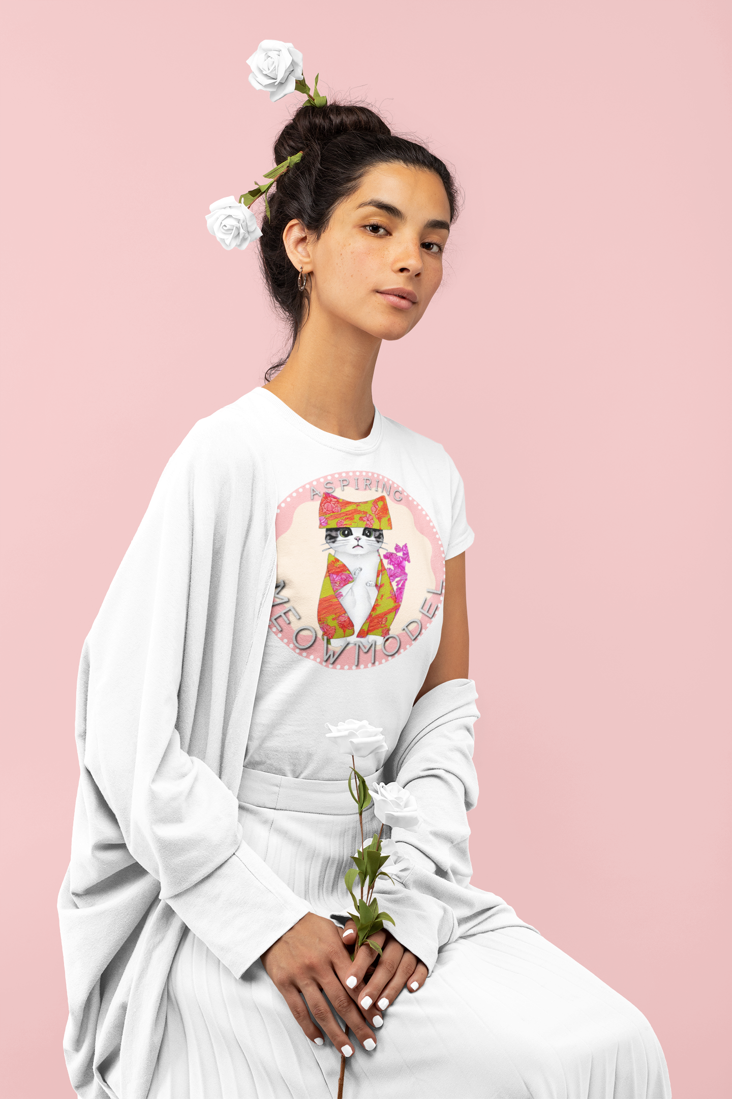 "Aspiring Meowmodel" Tee