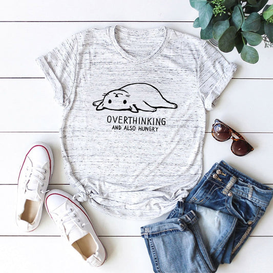 Overthinking & Hungry Cat T-Shirt