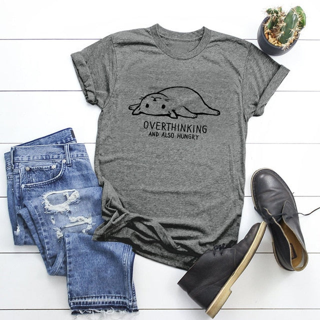 Overthinking & Hungry Cat T-Shirt