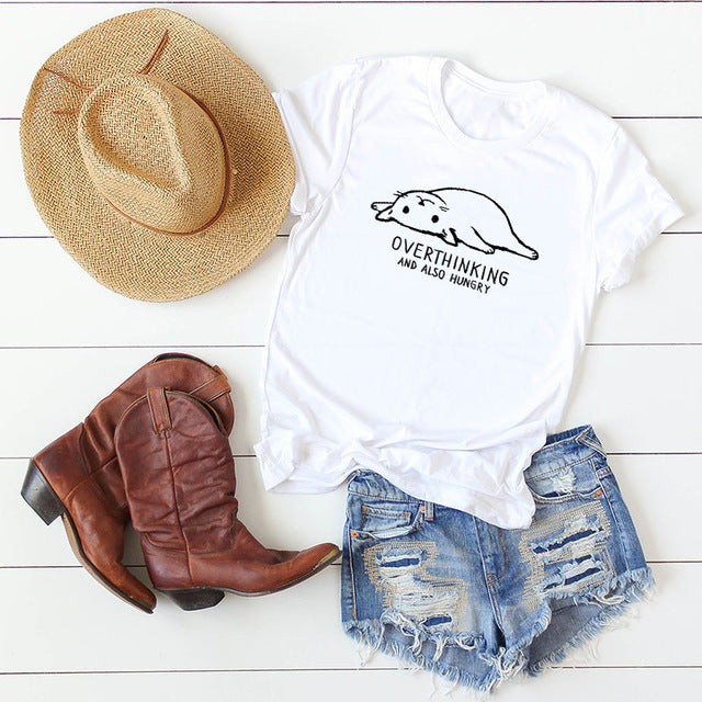 Overthinking & Hungry Cat T-Shirt