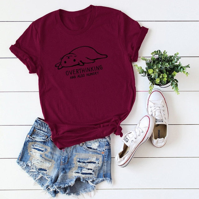 Overthinking & Hungry Cat T-Shirt