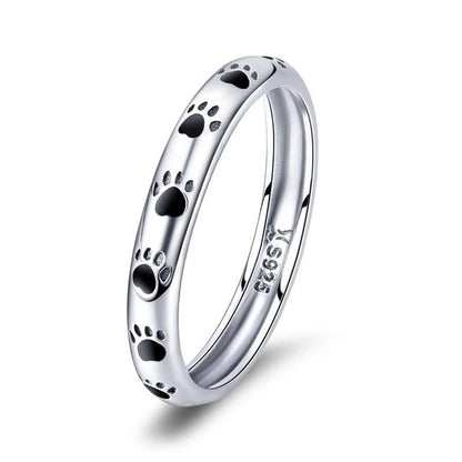Black Paw Engraved Ring