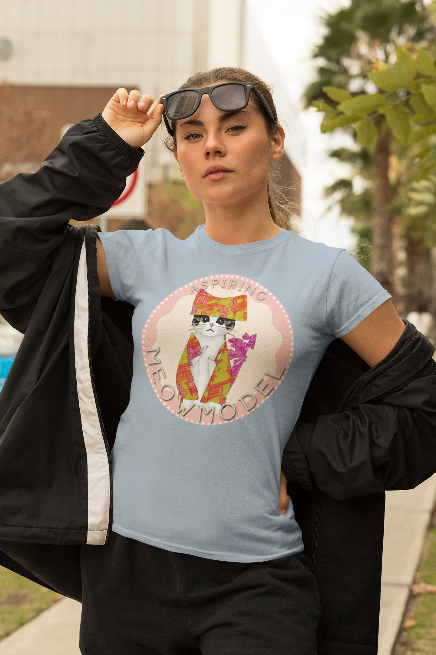 "Aspiring Meowmodel" Tee