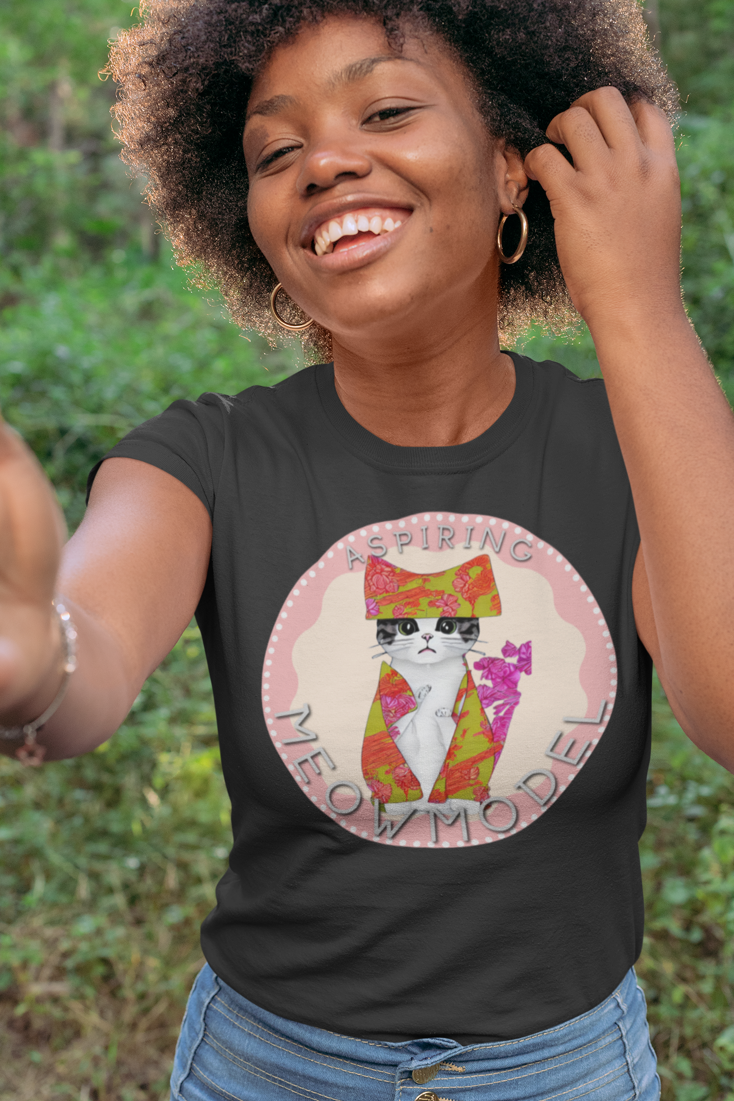 "Aspiring Meowmodel" Tee