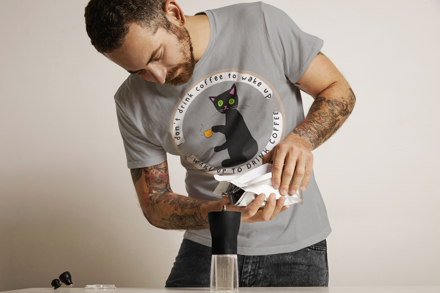 "Coffee Cat" Tee