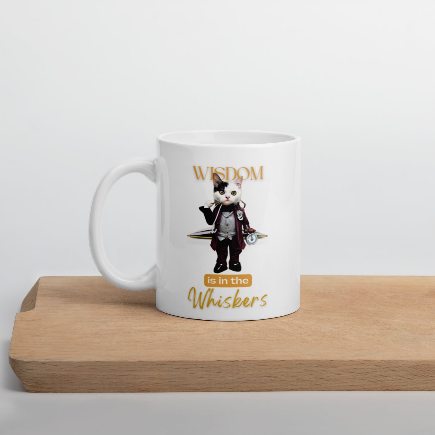 Glossy "Whiskers" Mug in White