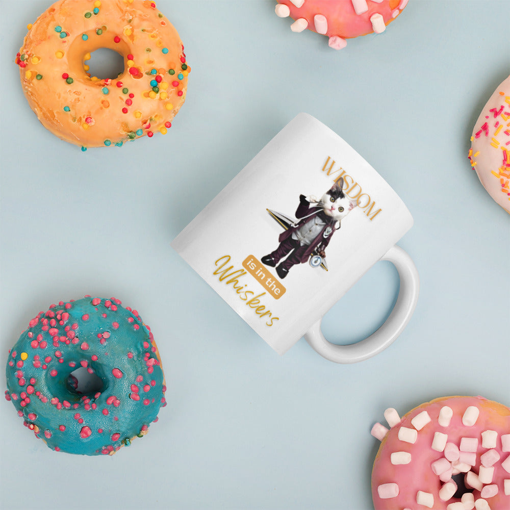 Glossy "Whiskers" Mug in White