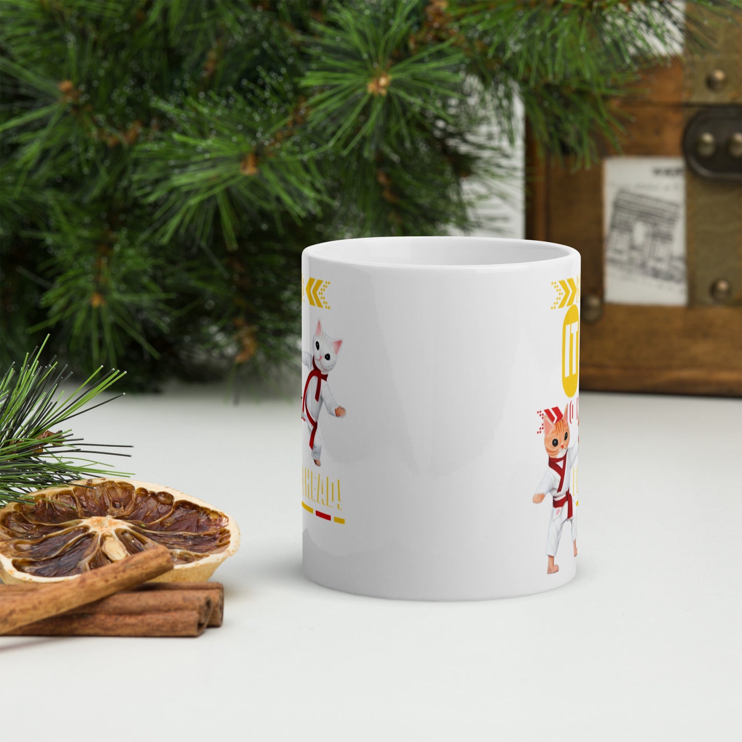 Glossy “Fluffheads” Mug in White
