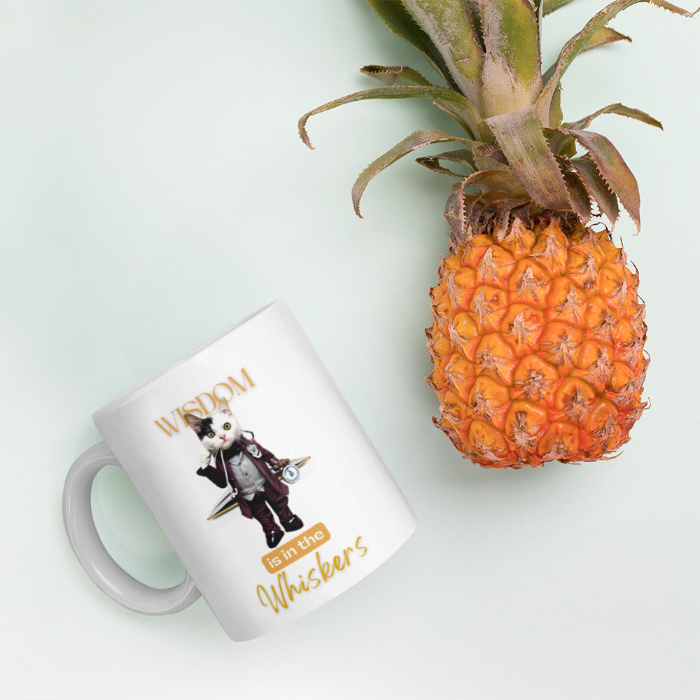Glossy "Whiskers" Mug in White