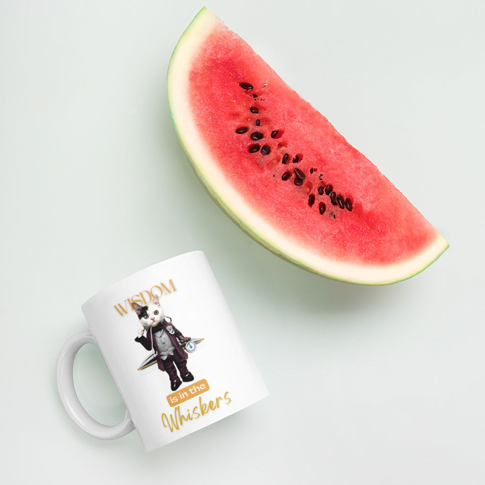 Glossy "Whiskers" Mug in White