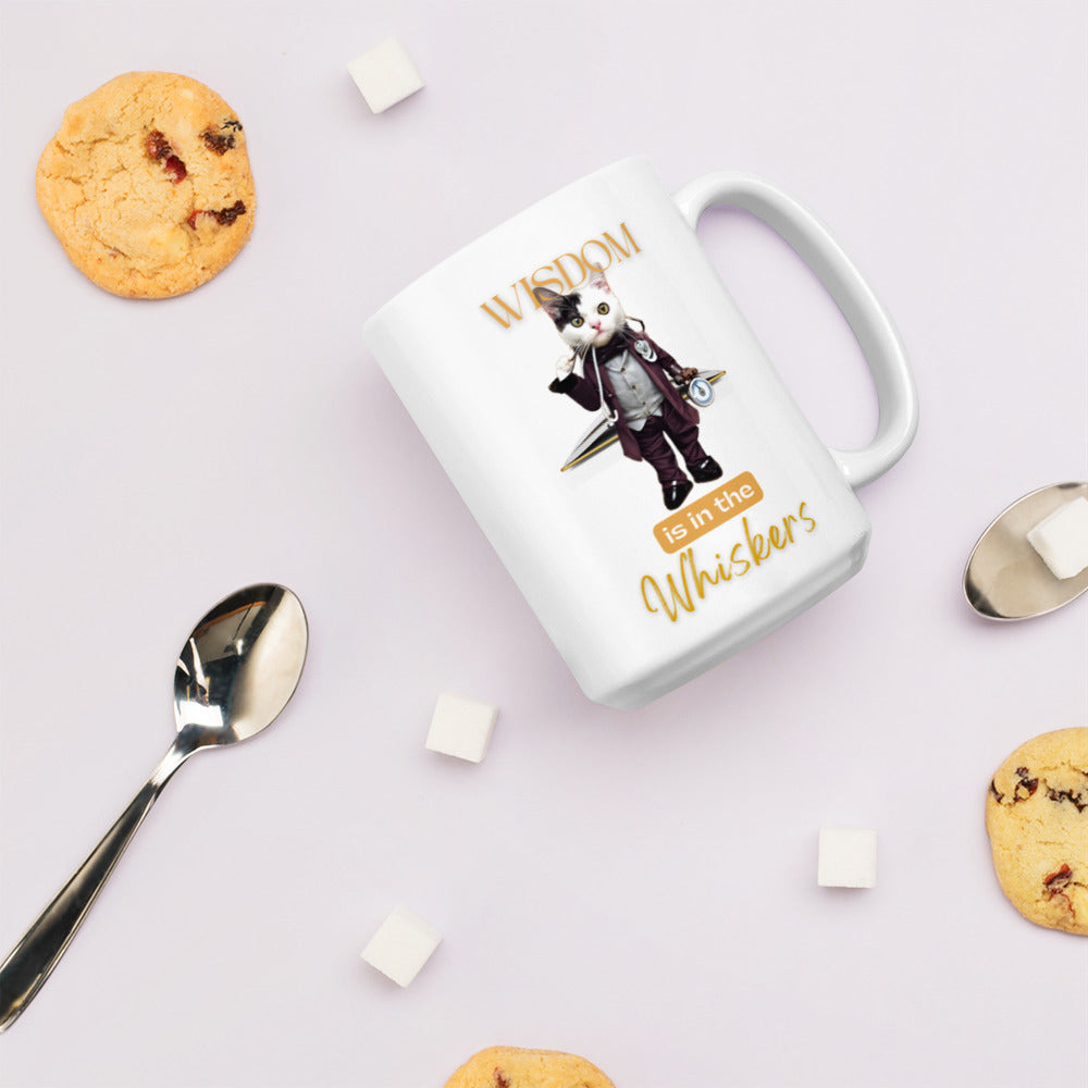 Glossy "Whiskers" Mug in White