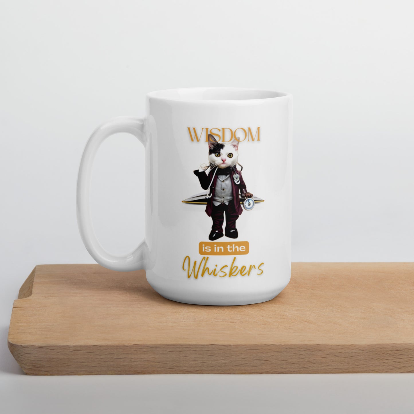 Glossy "Whiskers" Mug in White