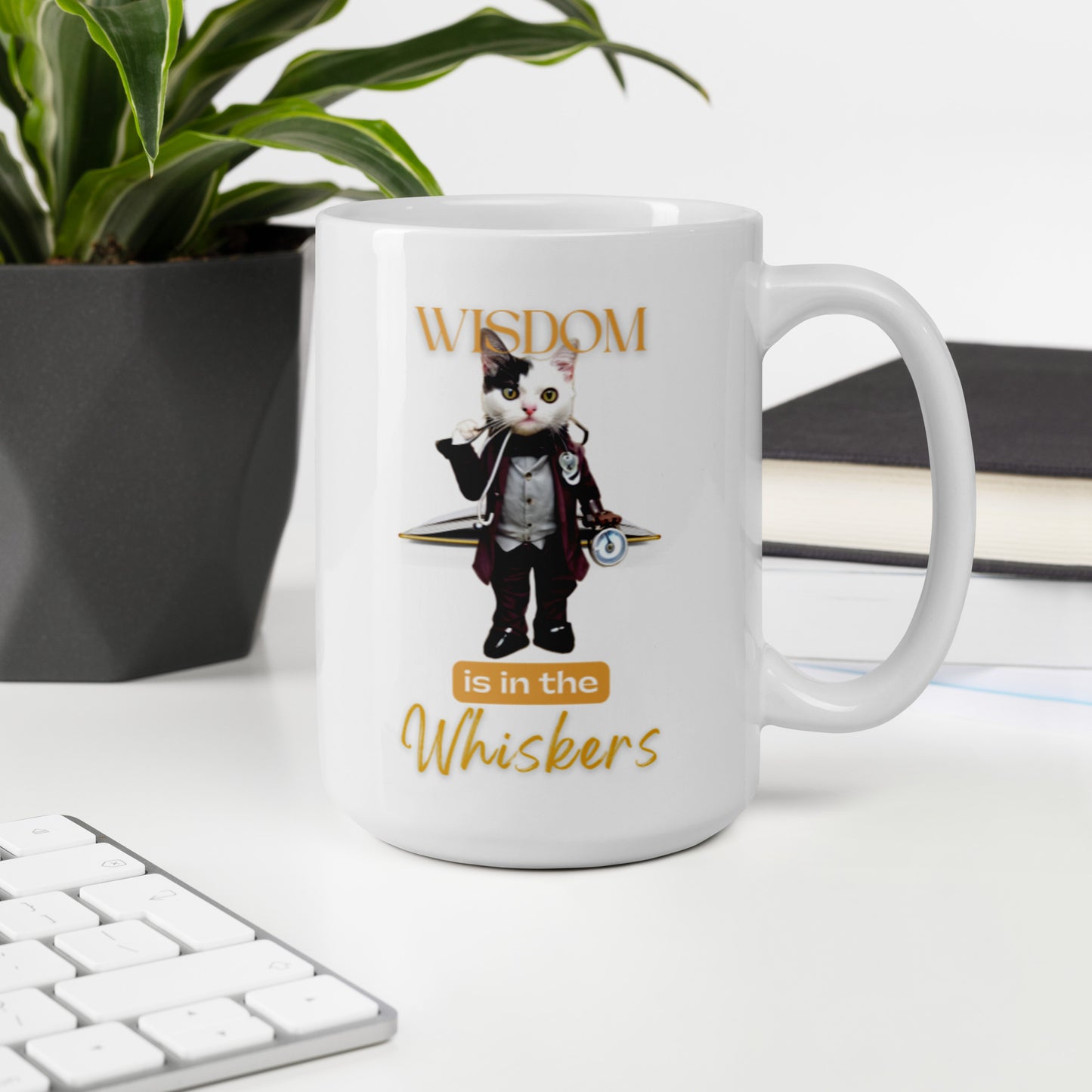 Glossy "Whiskers" Mug in White